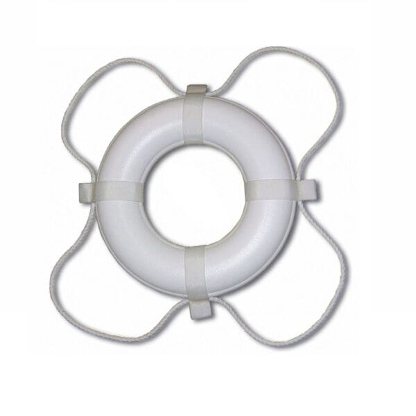 Poolstyle Life Ring Cga 24" White Plastic Coated Foam Coast Guard Approved - 361