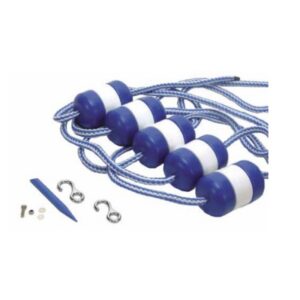 Blue and white Pool Rope with hooks and blue and white rope floats