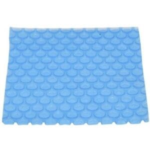 Blue textured bubble wrap on display.