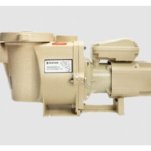 Tan pool pump on white background.