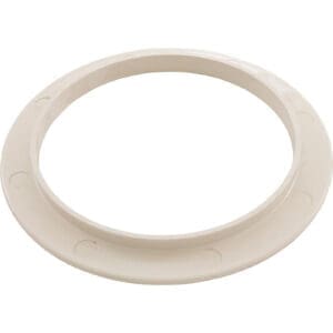 White plastic circular ring on white background.