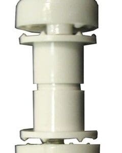 White ceramic electrical insulator, cylindrical shape.
