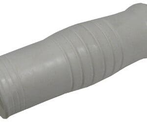 White cylindrical plastic tube with ridges.