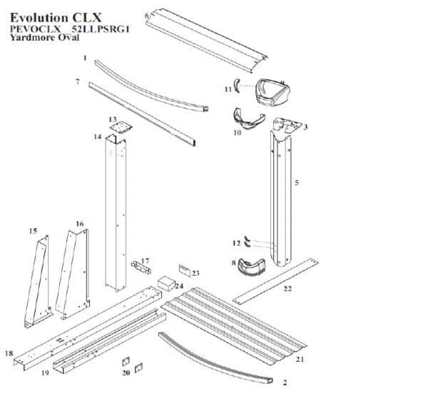 Wilbar Pools Top Plate 9" Steel Vertical End Plate for Evolution Clx - 17829