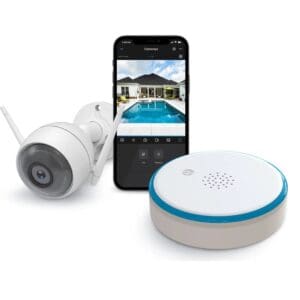 Security camera and smartphone monitoring system.