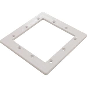 white plastic skimmer face plate with holes for screws
