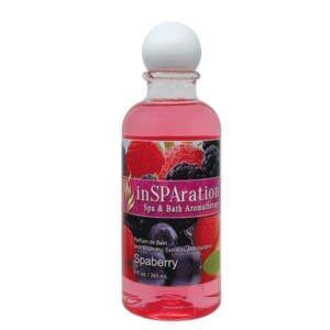 Pink spa and bath aromatherapy bottle.