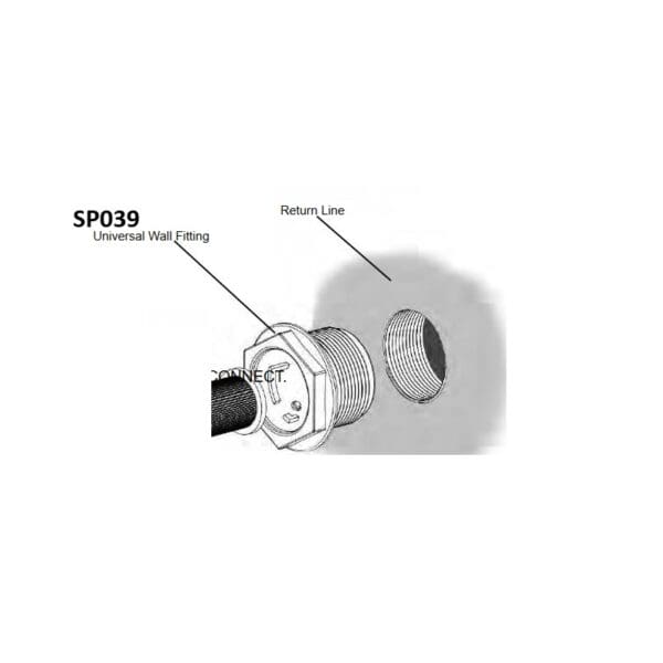 Illustration of SP039 Red Leopard Mercury Universal Wall Fitting Adapter 1.5"