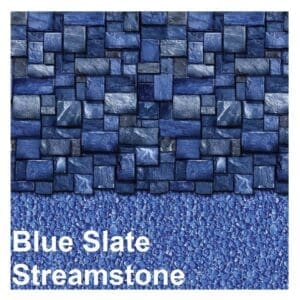 Blue Slate Streamstone Above ground pool liner.