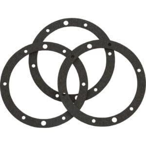 Three fiber gaskets 6.5" OD arranged over each other